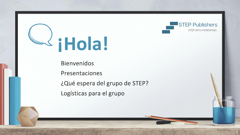 Example slide of the STEP slide deck in Spanish