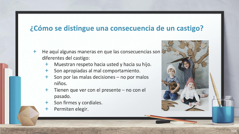 Example slide of the STEP slide deck in Spanish